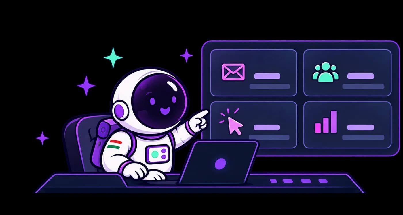 Űrhajós az irányítópult előtt: email, feliratkozók, statisztikák